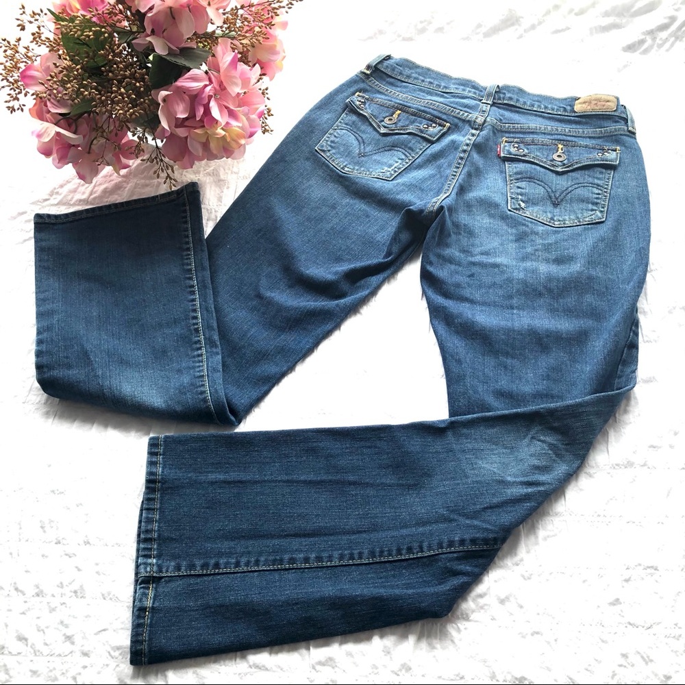 SOLD! LEVI’S 515 Bootcut Studded Flap Pocket Jeans- Sz 6 - Picture 3 of 7